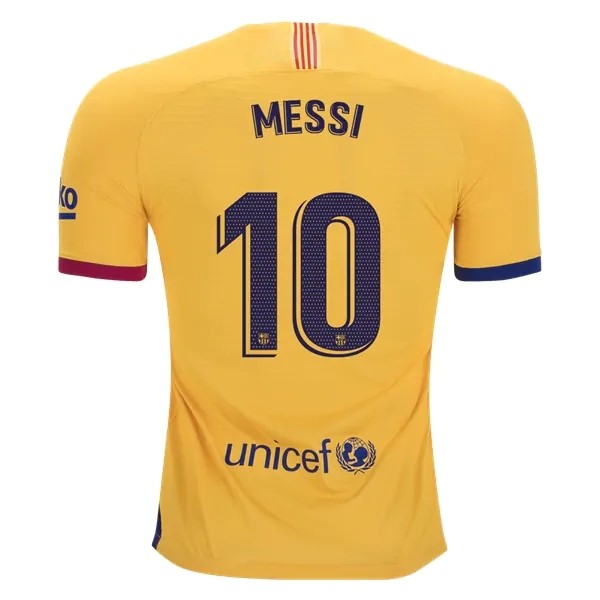 Camiseta Barcelona NO.10 Messi Segunda equipo 2019-20 Amarillo